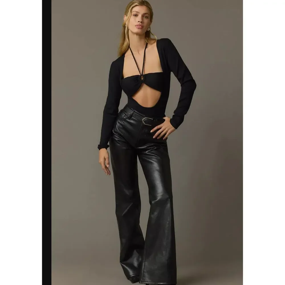 NWT Anthropologie Love Stories Anderson Black Bodysuit - Size Large